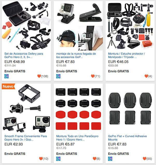 accesorios para gopro